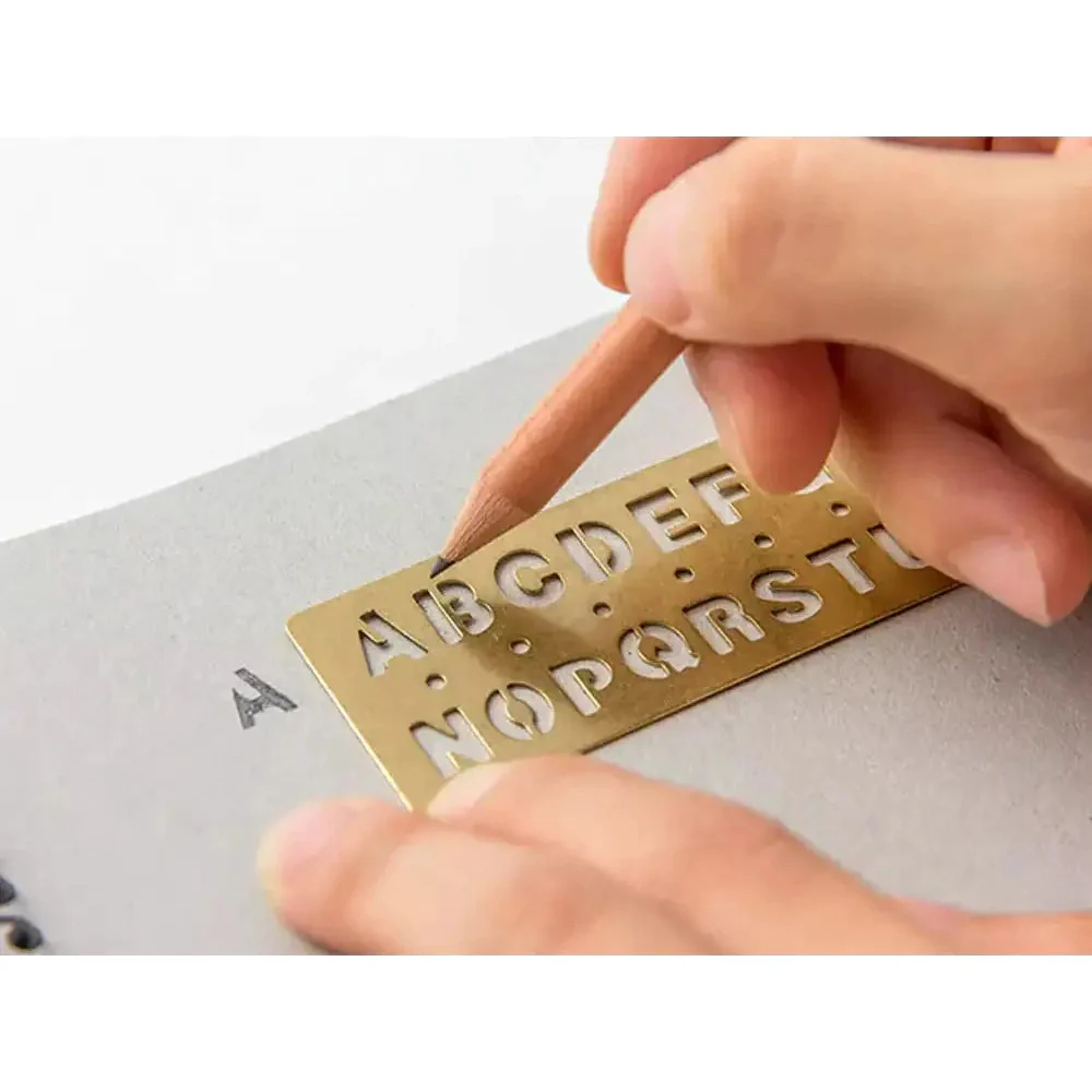 Traveler's Company Brass Template Bookmark - Alphabet - Image 2