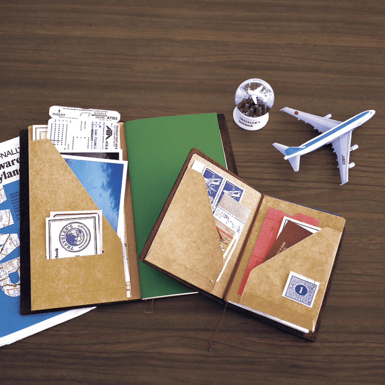 Traveler's Company Passport Notebook Refill 010 Kraft Paper Folder 2 Pockets - Image 2