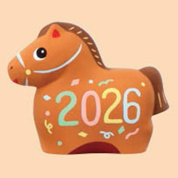 Yakushigama DIY Colouring Coin Bank Ornament - Zodiac Horse - Image 3