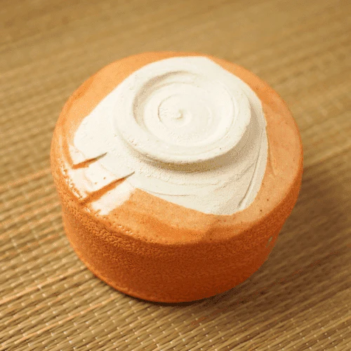 Yamaki Orange Shino Matcha Bowl - Image 6