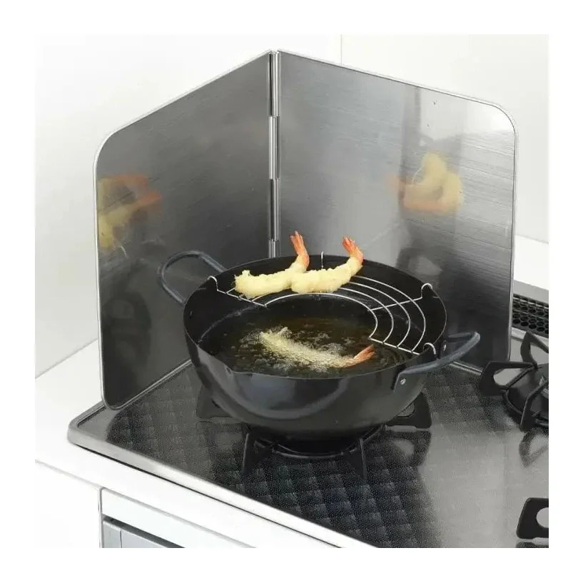 Yoshikawa Stainless Steel Two-side Kitchen Splatter Guard - Image 2
