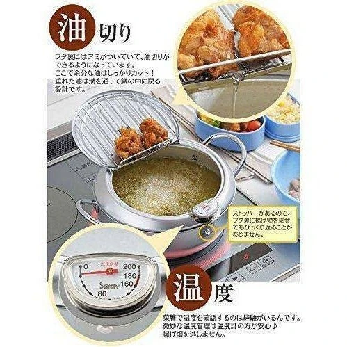 Yoshikawa Tempura Pot with Lid Thermometer - Image 5
