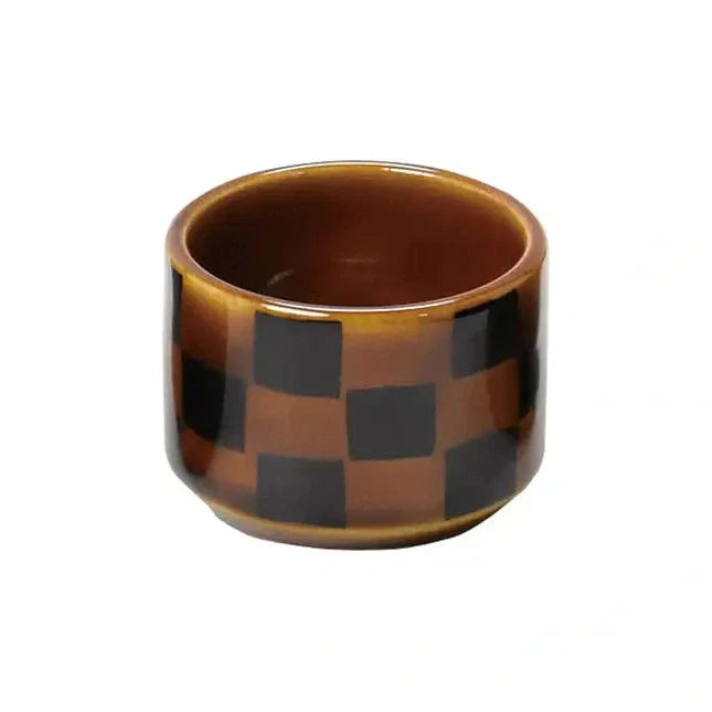 Youbi Porcelain Ichimatsu Check Round Mini Cup 5.5D 3.8H - Image 4