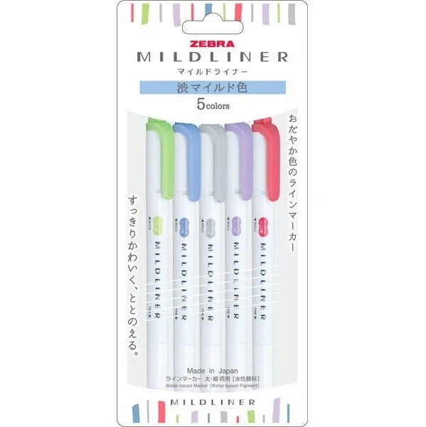 Zebra Mildliner 5 Colour Set - Image 2