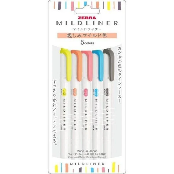 Zebra Mildliner 5 Colour Set - Image 4